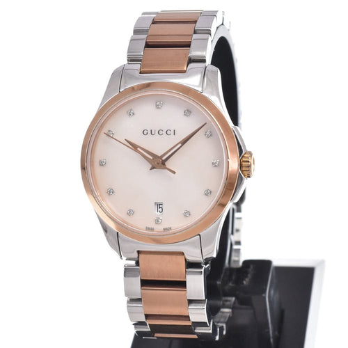Montre Gucci - Montre G-Timeless à quartz en acier inoxydable, index diamantés et nacre 58 Facettes rtt8w0dtk5