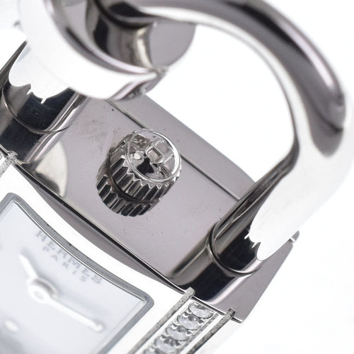 Montre Hermès - Montre Kelly à quartz en acier inoxydable, lunette sertie de diamants 58 Facettes u92ntc2k0u