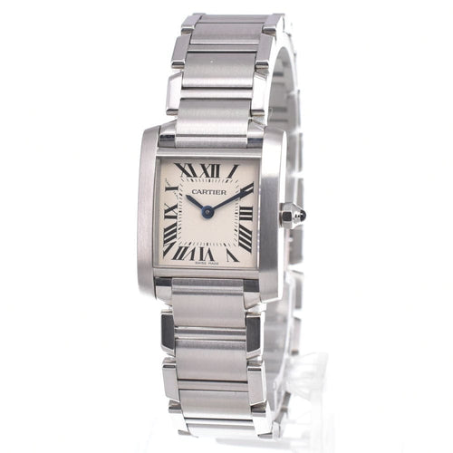 Montre Cartier Tank Française - Montre à quartz en acier inoxydable 58 Facettes qlr6x1zsdx