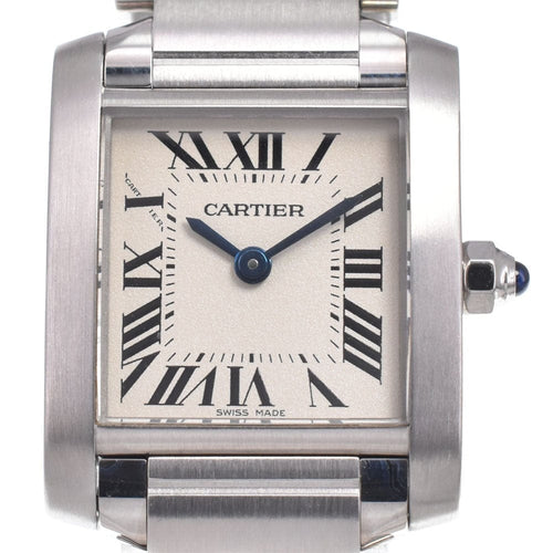 Montre Cartier Tank Française - Montre à quartz en acier inoxydable 58 Facettes qlr6x1zsdx