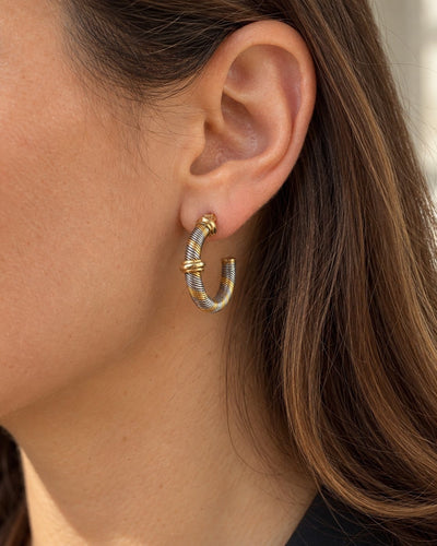 Boucles d'oreilles Cartier - Boucles d’oreilles Aurore en or jaune 18 carats et acier 58 Facettes B26402