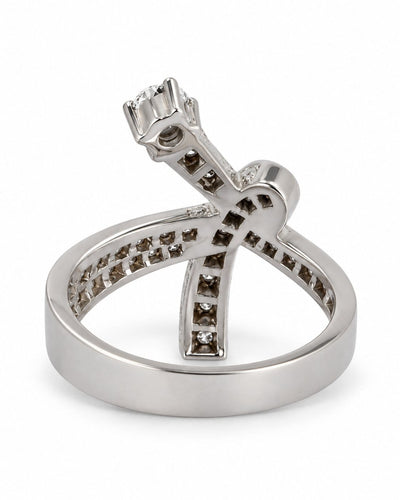 Bague 54 Alain Roure - Bague « Boucle stylisée » en or gris et diamants 58 Facettes B26352