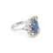 Bague 54 Bague avec saphir de Ceylan non chauffé, diamants, platine et or gris 18 carats 58 Facettes BSA92