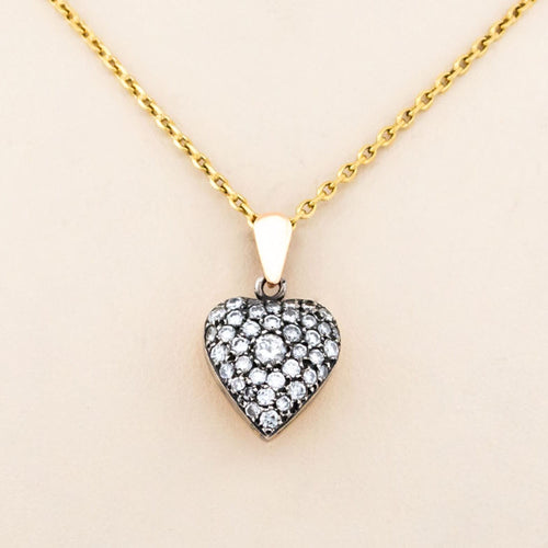 Pendentif Pendentif cœur en diamants, argent 925 et or jaune 14k 58 Facettes E5F8E5DAD67A462E9BFD84BD29CE858A