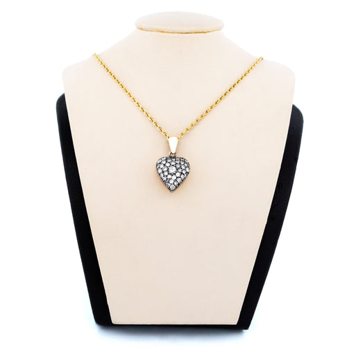 Pendentif Pendentif cœur en diamants, argent 925 et or jaune 14k 58 Facettes E5F8E5DAD67A462E9BFD84BD29CE858A