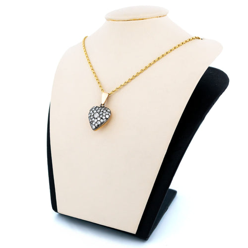 Pendentif Pendentif cœur en diamants, argent 925 et or jaune 14k 58 Facettes E5F8E5DAD67A462E9BFD84BD29CE858A