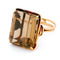 Bague 53.8 Bague solitaire en quartz fumé et or jaune 14k, période Rétro 58 Facettes D2A6FAA6012147A591F5DDFC243E260F