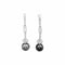 Boucles d'oreilles Boucles d’oreilles pendantes en or blanc 750/000, diamants et perles de Tahiti 58 Facettes 36092