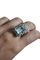 Bague de style Art déco en platine, aigue-marine, diamants et onyx