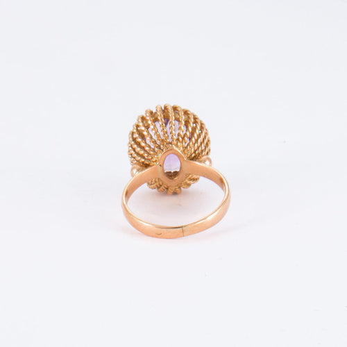 Bague 54 Bague en or jaune 750/1000 avec améthyste 58 Facettes Bague