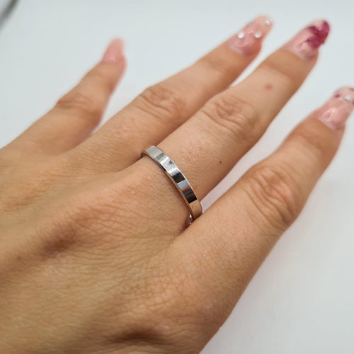 Bague 61 Bague alliance en or blanc 58 Facettes #1101