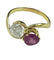 Bague 55 Bague toi & moi en or 750, diamant et rubis 58 Facettes Bague