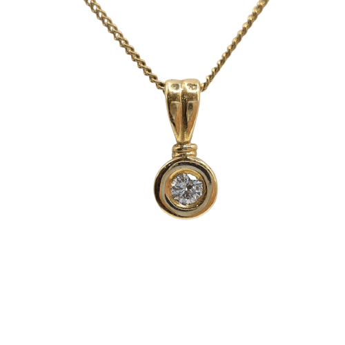 Collier Chaîne en or jaune 18 carats avec pendentif en diamant naturel 58 Facettes #1341 #2664