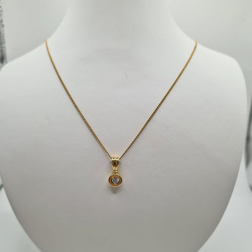 Collier Chaîne en or jaune 18 carats avec pendentif en diamant naturel 58 Facettes #1341 #2664