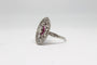 Bague 57 Bague de style Art déco en platine, diamants et rubis 58 Facettes ANILLO 11