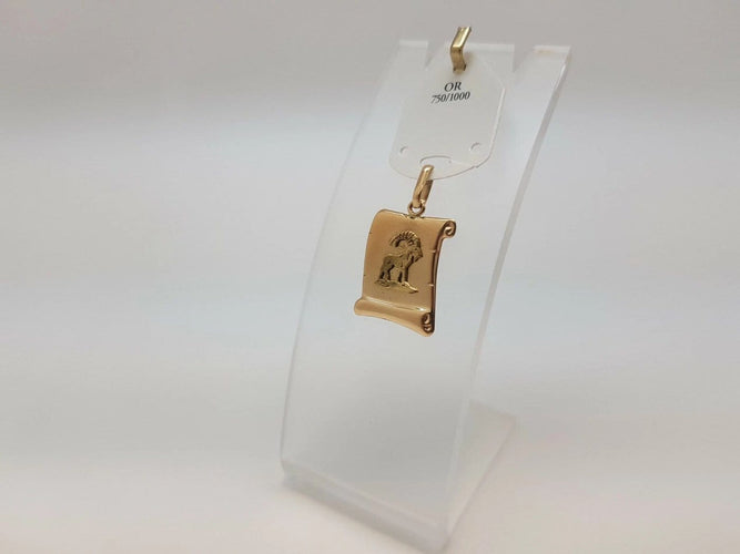 Pendentif Pendentif éléphant sur parchemin en or jaune 18 carats 58 Facettes #1946