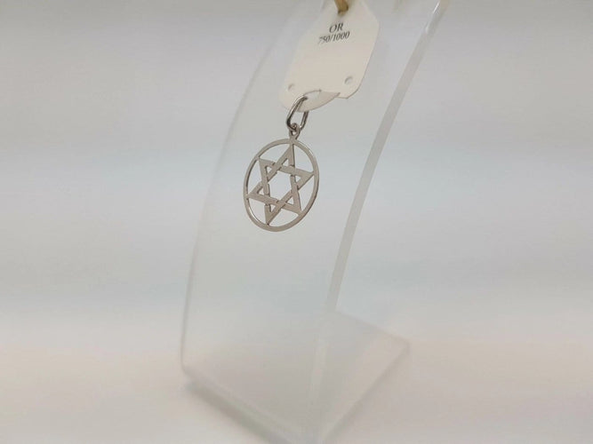 Pendentif Pendentif étoile de David en or blanc 18 carats 58 Facettes #1965