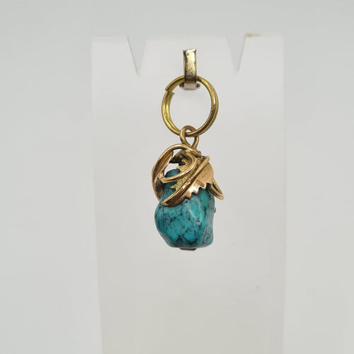 Pendentif Pendentif en or jaune 18 carats avec pierre bleue 58 Facettes #2307