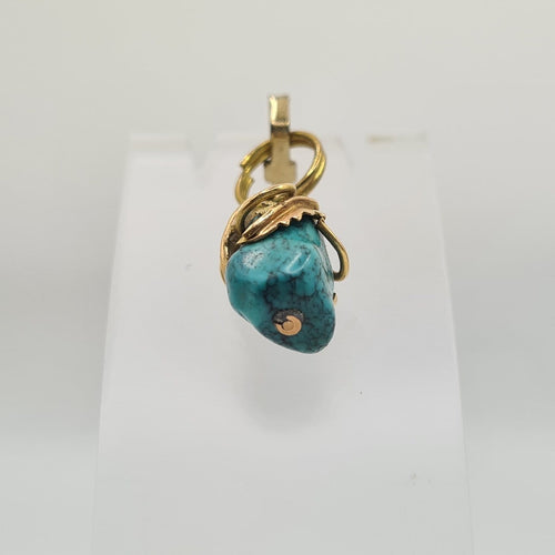 Pendentif Pendentif en or jaune 18 carats avec pierre bleue 58 Facettes #2307