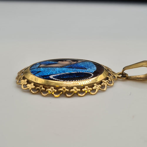 Pendentif Pendentif en or jaune 18 carats avec peinture en émail d’art 58 Facettes #2309