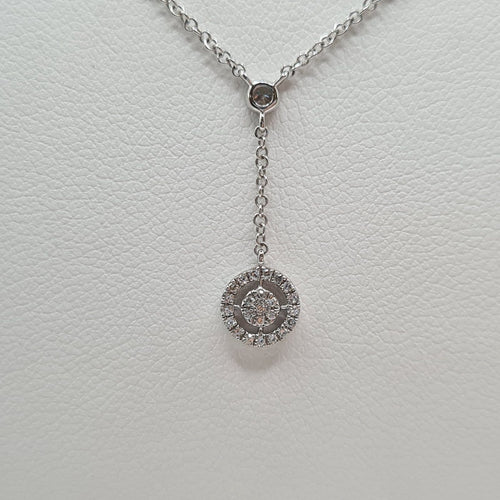 Collier Collier chaîne en or blanc 18k avec diamants 58 Facettes #2404