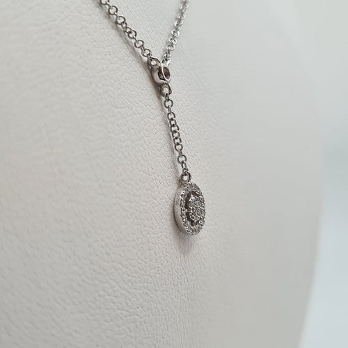 Collier Collier chaîne en or blanc 18k avec diamants 58 Facettes #2404