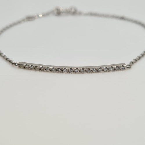 Bracelet Bracelet en or blanc 18 carats serti de diamants naturels 58 Facettes #2448