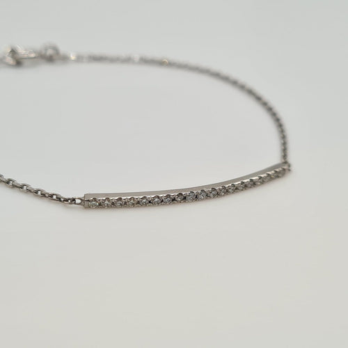 Bracelet Bracelet en or blanc 18 carats serti de diamants naturels 58 Facettes #2448