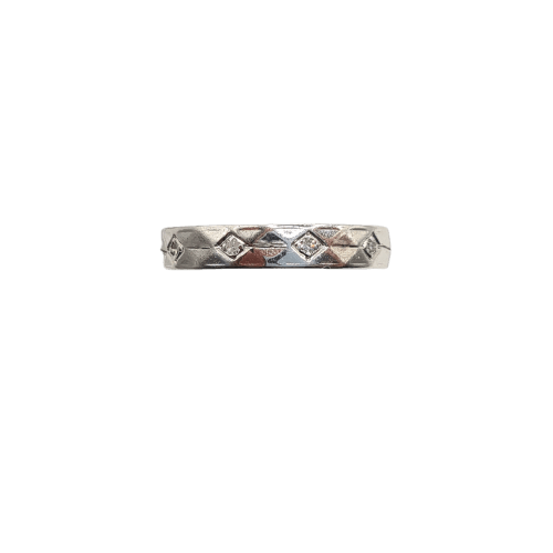 Bague 50 Bague alliance en or blanc 18 carats avec diamant 58 Facettes #2555