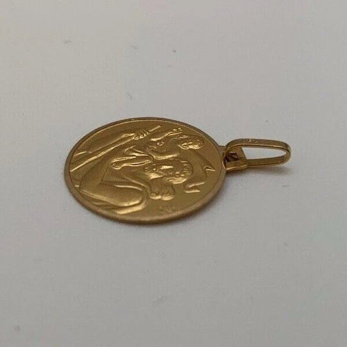 Pendentif Médaillon Chérubin en or jaune 18 carats 58 Facettes #2641