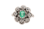 Bague 44 Bague flocon en or blanc 18 carats, émeraude et diamants 58 Facettes 4055