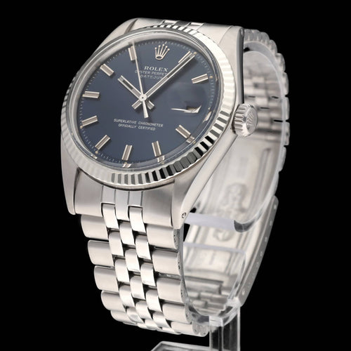 Montre Rolex Datejust - Montre 1601 automatique en acier, cadran bleu « Wide Boy », 1971 58 Facettes ROL/DJ1/1596