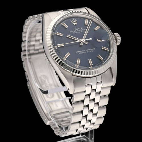 Montre Rolex Datejust - Montre 1601 automatique en acier, cadran bleu « Wide Boy », 1971 58 Facettes ROL/DJ1/1596