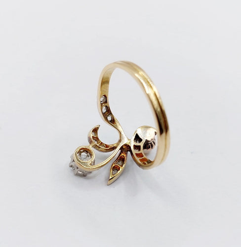 Bague 56 Bague duchesse en or 18k et platine, diamant taille ancienne et perle 58 Facettes A07827