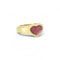 Bague 52 Bague vintage en or jaune 18 carats sertie d’un rubis cœur 58 Facettes 566