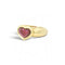 Bague 52 Bague vintage en or jaune 18 carats sertie d’un rubis cœur 58 Facettes 566