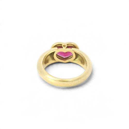 Bague 52 Bague vintage en or jaune 18 carats sertie d’un rubis cœur 58 Facettes 566