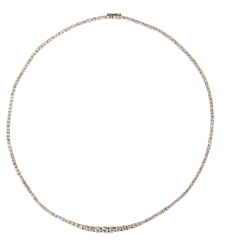 Collier Collier rivière en or blanc 18k serti de diamants, 7,58 ct 58 Facettes 567