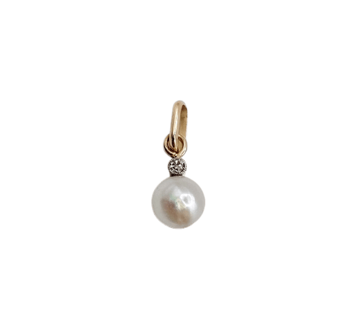 Pendentif Pendentif ancien - Or 18k, perle Mabé et diamant, vers 1900 58 Facettes A07841