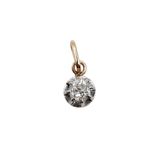 Pendentif Pendentif en or 18k et platine, diamant taille ancienne 0,30 ct, vers 1900 58 Facettes A07842
