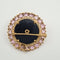 Broche Broche en or jaune 18 carats, saphirs violets, perle et onyx 58 Facettes #2223