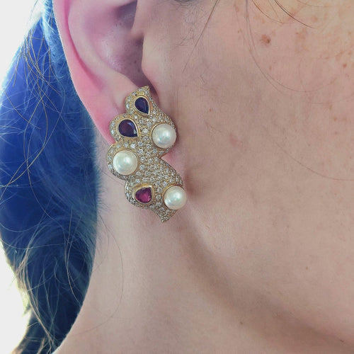 Boucles d'oreilles Vasari - Clips d’oreilles « Nuages » en or jaune 18k, années 1980 58 Facettes 273