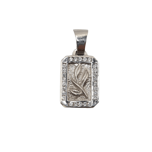 Pendentif Pendentif rectangulaire en or blanc 18 carats 58 Facettes #2848