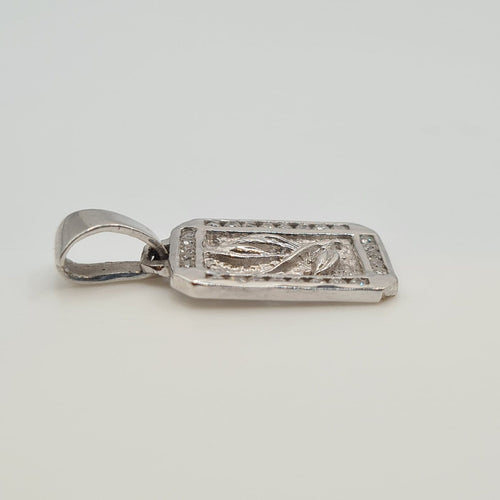 Pendentif Pendentif rectangulaire en or blanc 18 carats 58 Facettes #2848