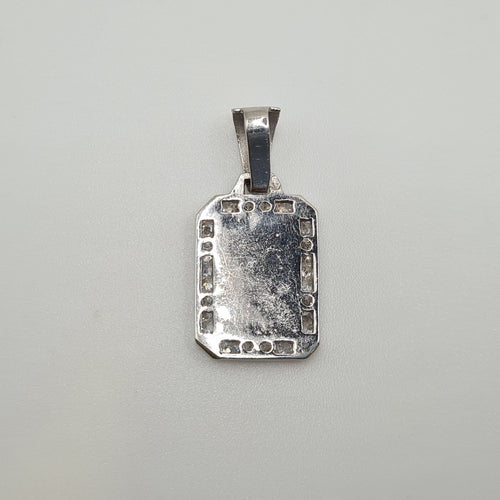 Pendentif Pendentif rectangulaire en or blanc 18 carats 58 Facettes #2848