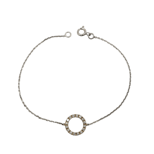 Bracelet Bracelet rond en or blanc 18 carats avec diamants 58 Facettes #2918