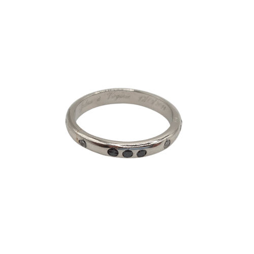 Bague 51.5 Bague alliance en or blanc 18 carats avec diamant 58 Facettes #2956