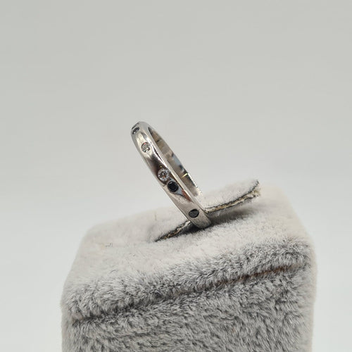 Bague 51.5 Bague alliance en or blanc 18 carats avec diamant 58 Facettes #2956