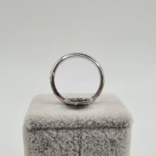 Bague 51.5 Bague alliance en or blanc 18 carats avec diamant 58 Facettes #2956