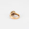 Bague en or jaune 750/1000, diamants pavés et 4 rubis navette 58 Facettes Bague